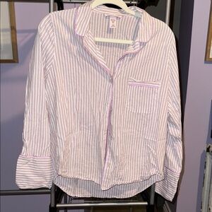 Victoria Secret White & Pink Striped Pajama Top plus Pants